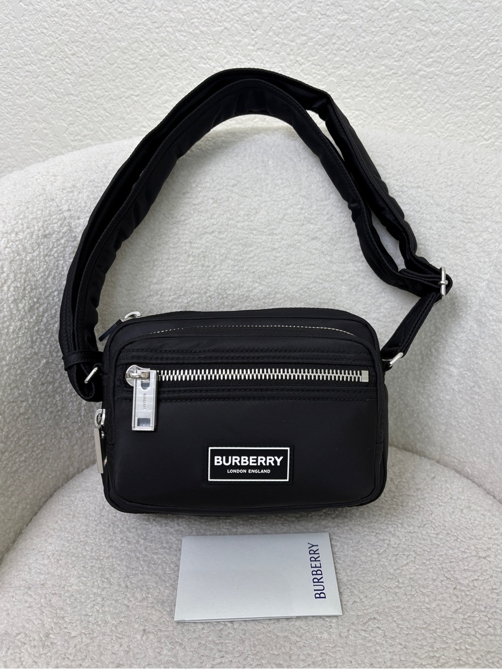 Sale ends 6/4 Burberry Black Nylon logo crossbody bag New